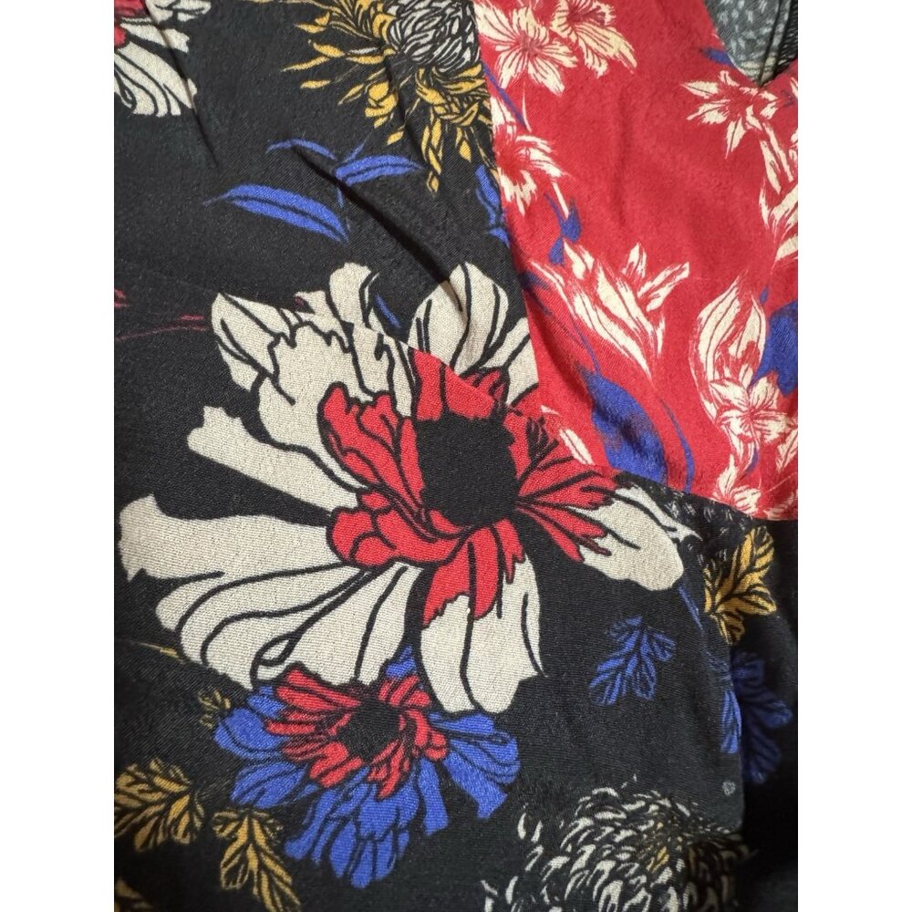 Anthropologie Dolan Women Shirt Medium Ruffle Floral Red Romantic Tiered Boho - Picture 10 of 13